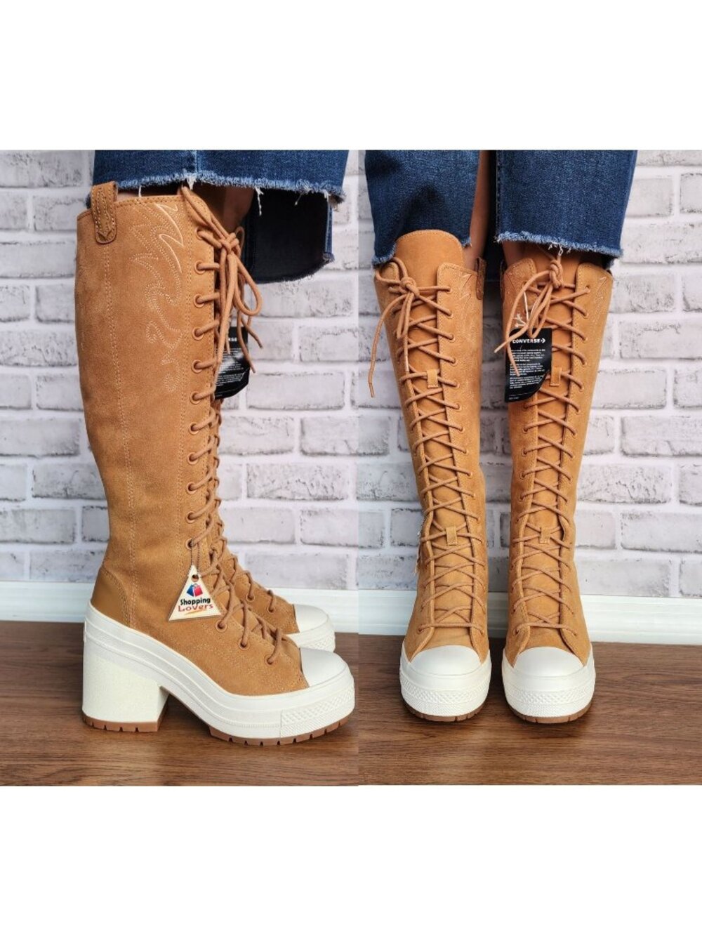 ⭐Converse Chuck 70 De Luxe Heel XX Hi Western Sz 5 Men's Shoes Boots Tan A15660C